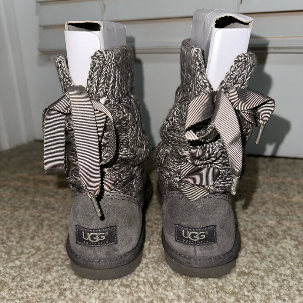 UGG gray knit boots